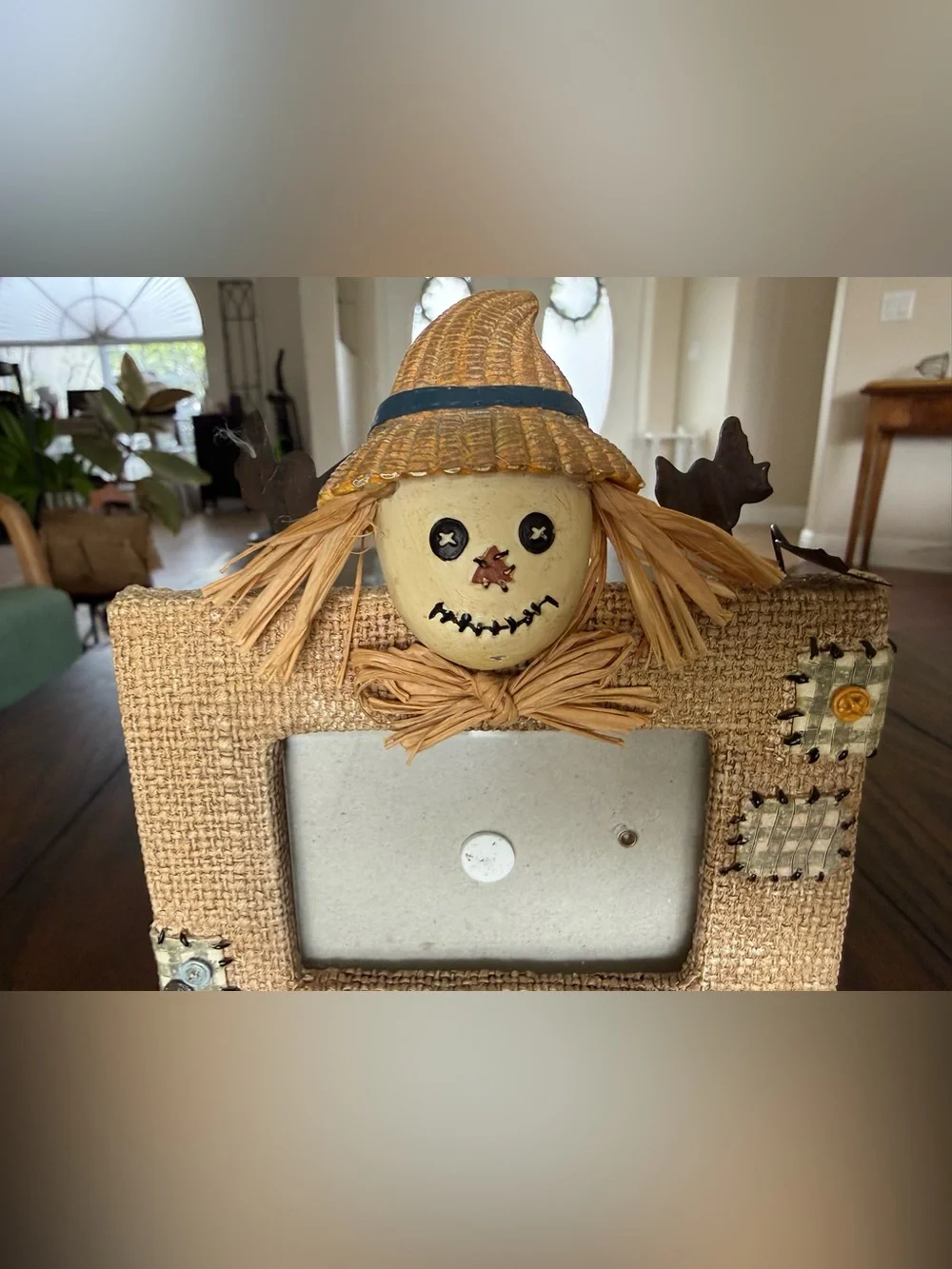 Rustic Scarecrow Picture Frame Fall Harvest Farmhouse Decor